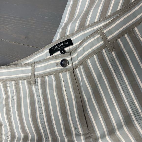 LAFAYETTE 148 NEW YORK Fulton Elixir Striped Cropped Wide-Leg Pants - Picture 4 of 4